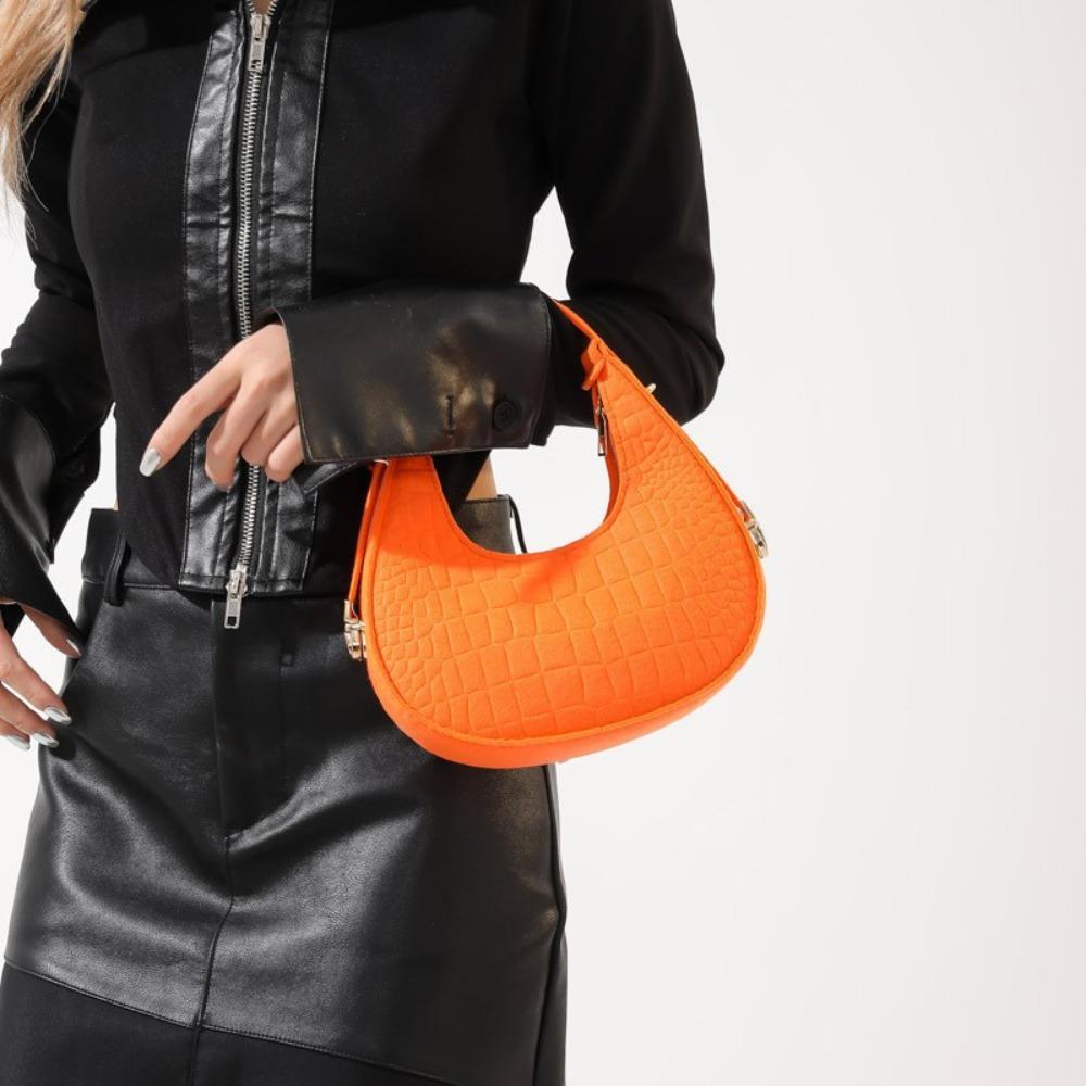 Korean Style Cloth Shoulder Bag Solid Color Underarm Bag Portable Felt Handbag Girls