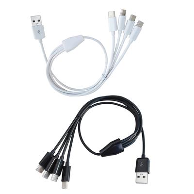 Кабель для мультизарядки USB C 4-в-1 Зарядный шнур с разъемами Type C Универсальный адаптер для зарядки для планшета телефона