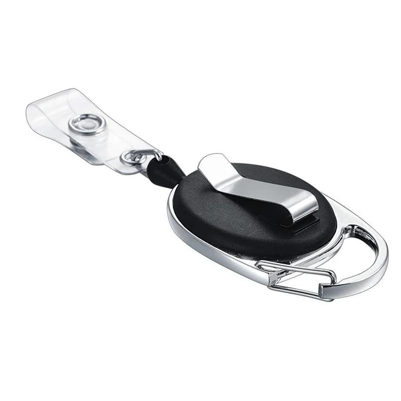 5Pcs Retractable Pull Badge Reel ID Lanyard Name Tag Card Badge Holder Reels Recoil Belt Key Ring Chain Clips