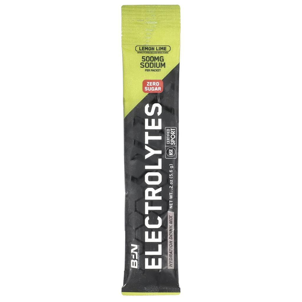 BPN, Electrolytes, Rehydration Drink Mix, Lemon Lime, 30 Packets, 0.2 Oz (5.6 G) Each