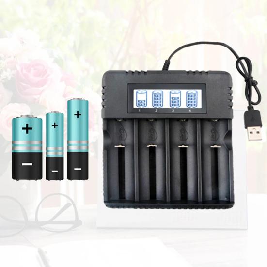 4 Slot 18650 Smart Charger with LCD Display Fast Stable And User-Friendly Ample Capacity Battery Charger 26500 AA/AAA Batteries