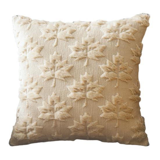 Decorative Pillow Case Embroidery Maple Leaves Pumpkin Pattern Pillow Cover Removable Easy To Clean Washable Throw Pillow Case