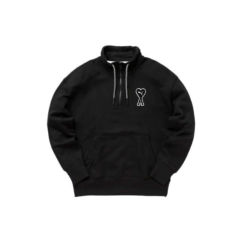 Puma X Ami Half Zip Sweatshirt Black Unisex Streetwear 535993-01