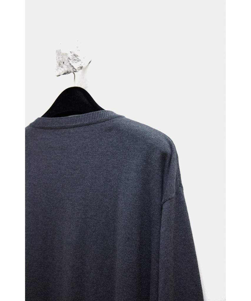 YOUTH Hidden Button Round Neck Cardigan - Charcoal Gray