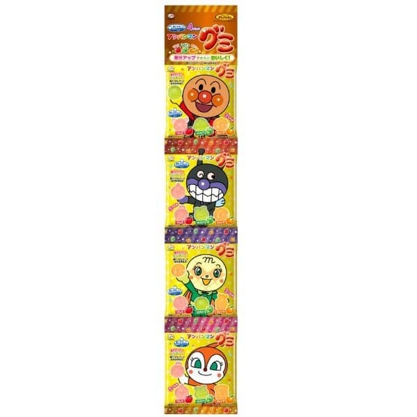 Fujiya Anpanman Gummi 4strands 84gХарактеристикиФруктовое ассорти жевательных конфет в форме AnpanmanХарактеристикиФруктовое ассорти жевательных конфет в форме