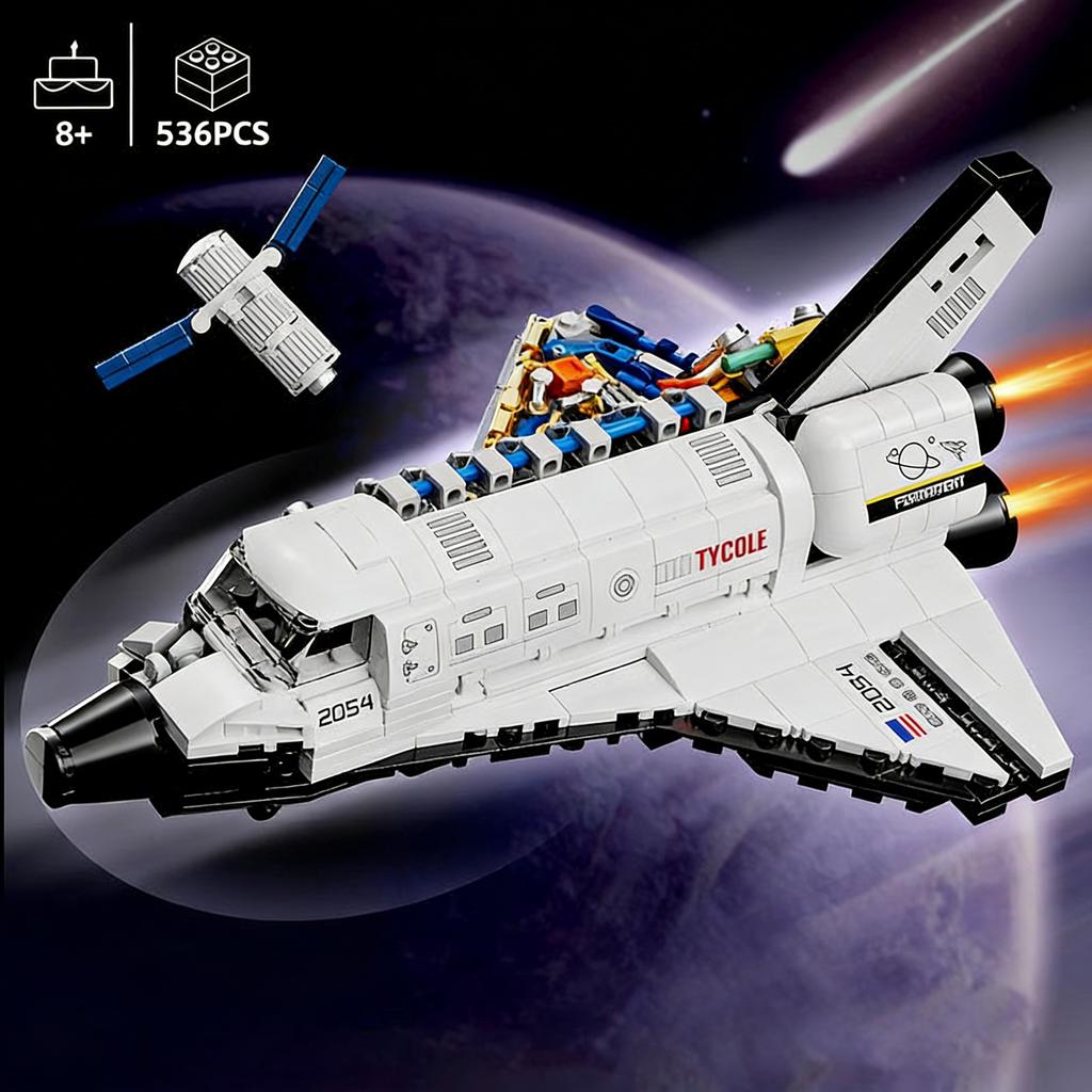 536Pcs Space Shuttle Building Blocks Spaceship Assembling Fit Diy Bricks Spacecraft Model Children'S Birthday Gift
