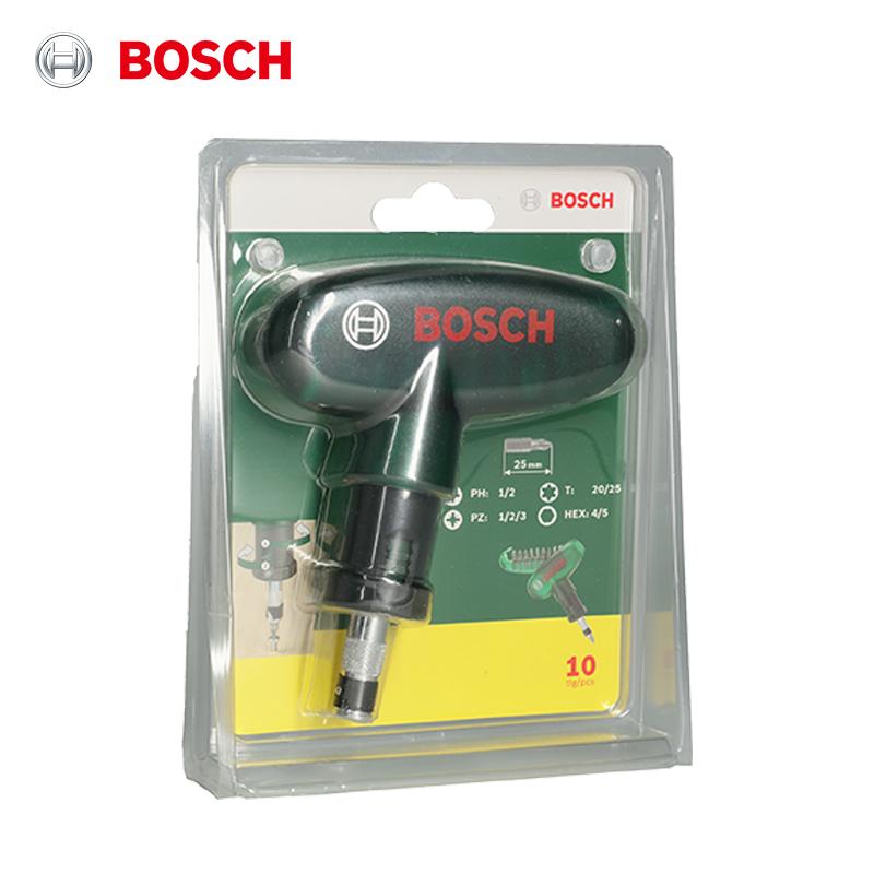 Bosch Набор бит для отвертки 9+1 с храповым механизмом, совместимый с электрическими дрелями и отвертками