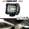 1pcs Car 12V LED Work Light 60W Spots Flood Pods For SUV ATV Offroad Vehicles Trucks Boats Farming Engineering Vehicles