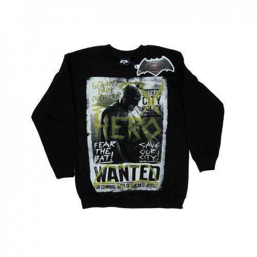 DC Comics Womens/Ladies Batman v Superman Wanted Poster Sweatshirt