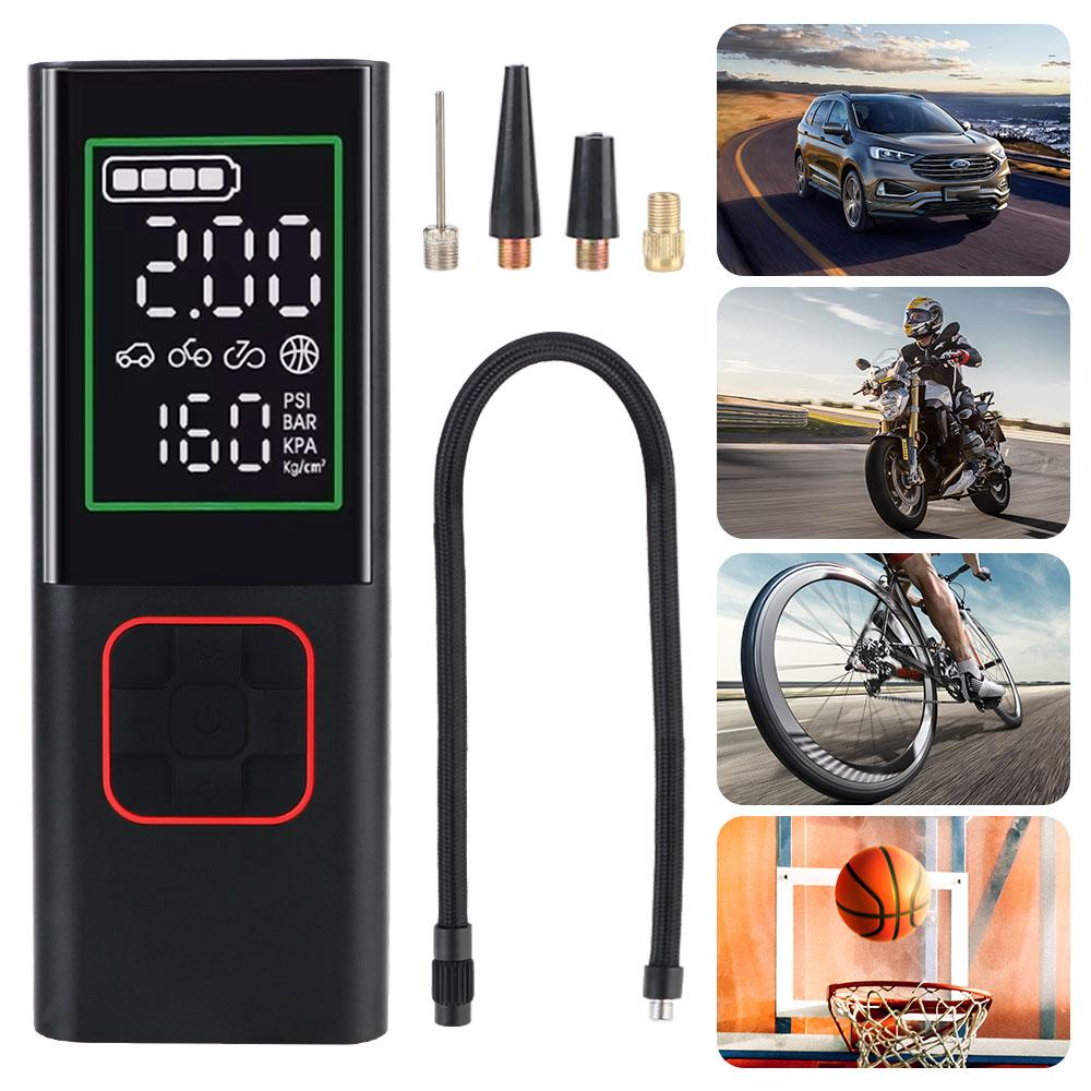 Испытание давления в шинах, воздушный насос для шин 160 фунтов на квадратный дюйм, 6000 мАч, со светодиодным фонариком, портативный цифровой автомобильный воздушный компрессор мощностью 150 Вт