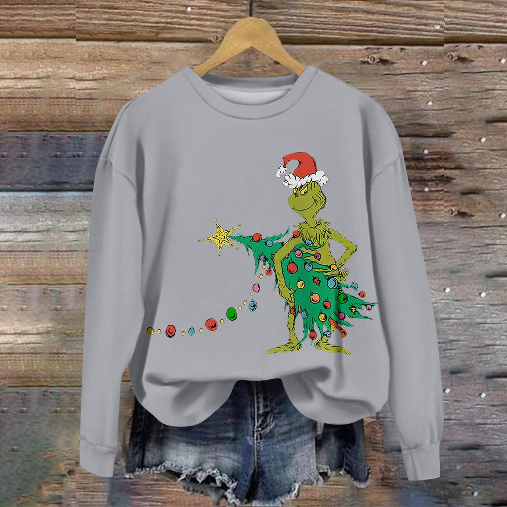 Women's Casual Round Neck Long Sleeve Valentine's Day Printed Pullover Top