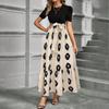 Women's Floral Print High Waist Fashionable And Elegant Dress