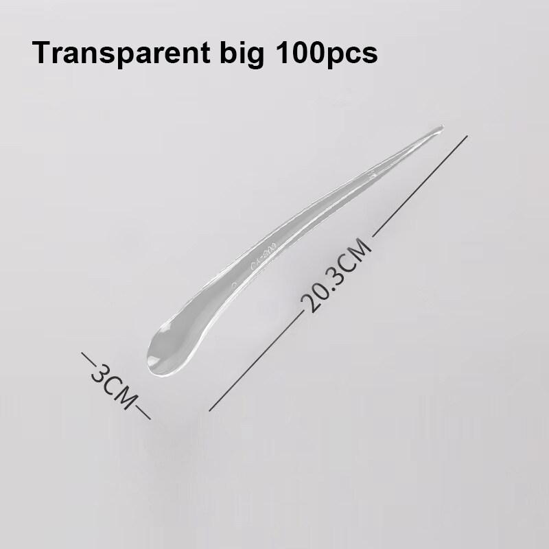 100pcs/pack Disposable Big Spoon for Ice Cream  Dessert Milkshake Cake Yogurt Drop Shape Spoon