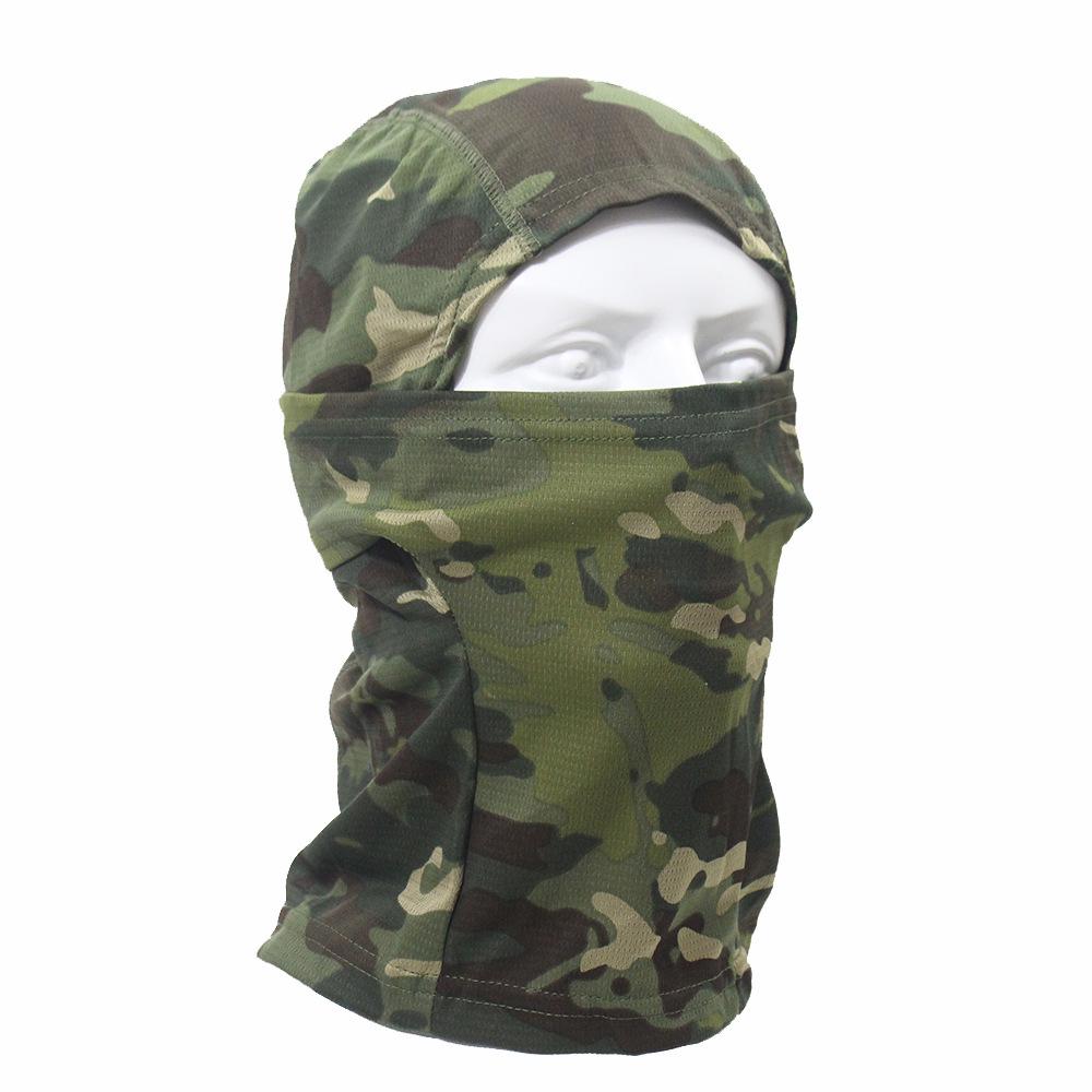 Camouflage Round Brim Hat & Balaclava Set: Sun Protection for Summer Mountain Climbing