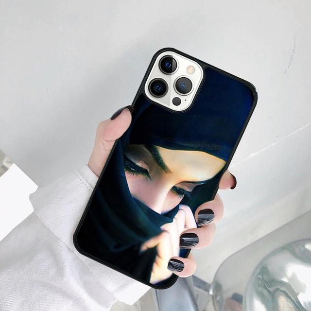 Muslim Islamic Arabic Hijab Face Gril Eyes Koran Phone Case For iPhone 17 Air 15 Pro MAX 16 Plus 14 12 11 13 coque
