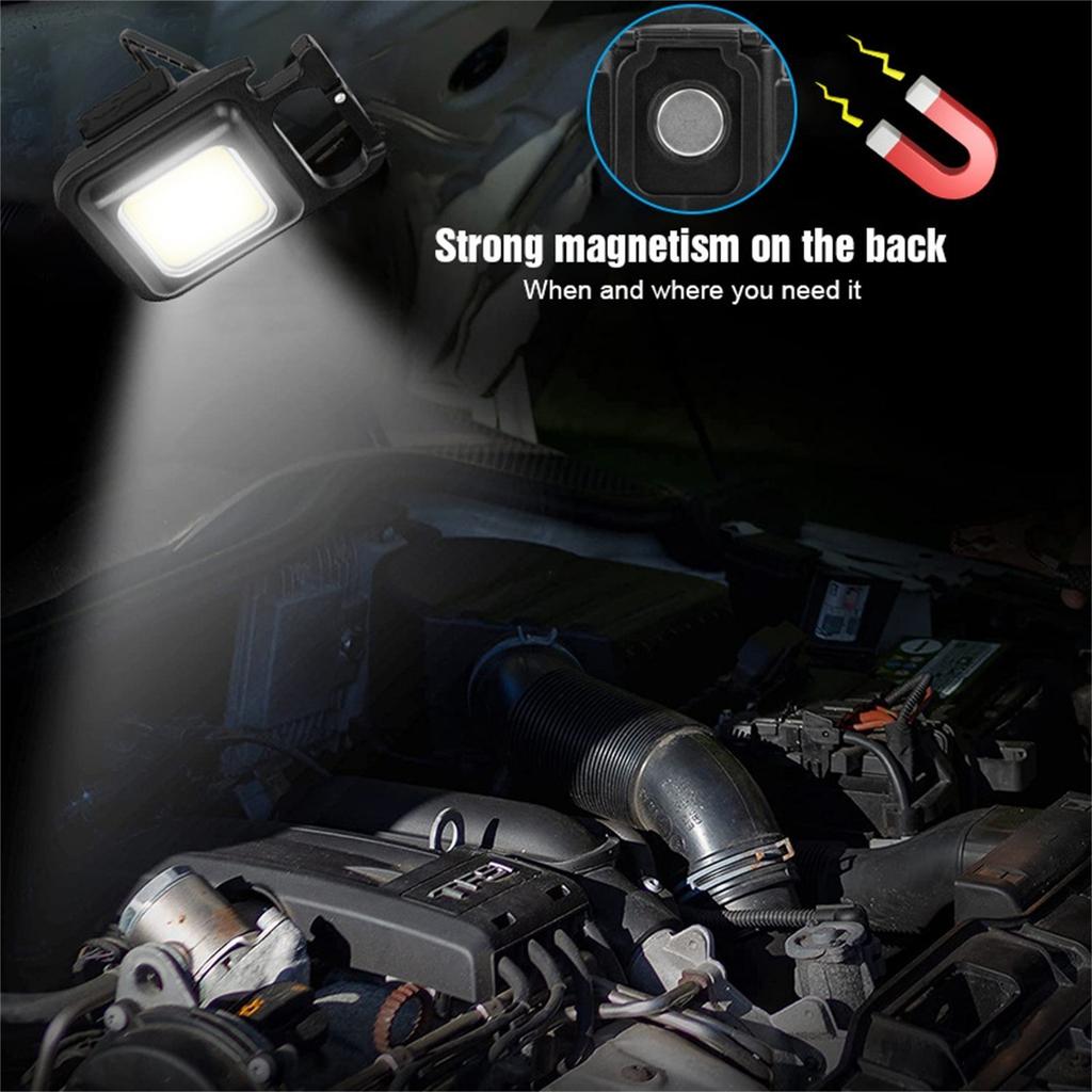 Small COB Flashlight 500Lumens Bright Rechargeable Keychain  Flashlights Portable Pocket Light For Outdoor