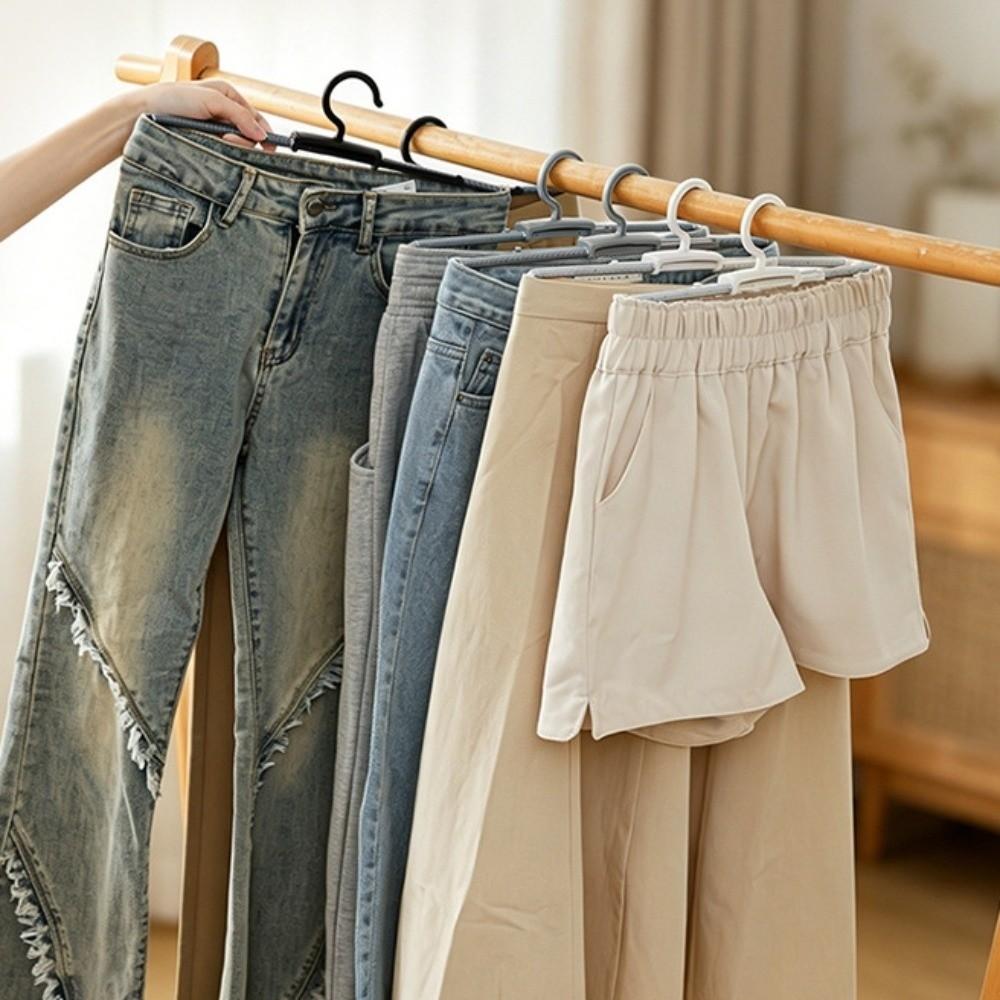 3pcs Multifunctional Stainless Steel Spring Clothes Hanger Clothes Drying Rack Closet Storage