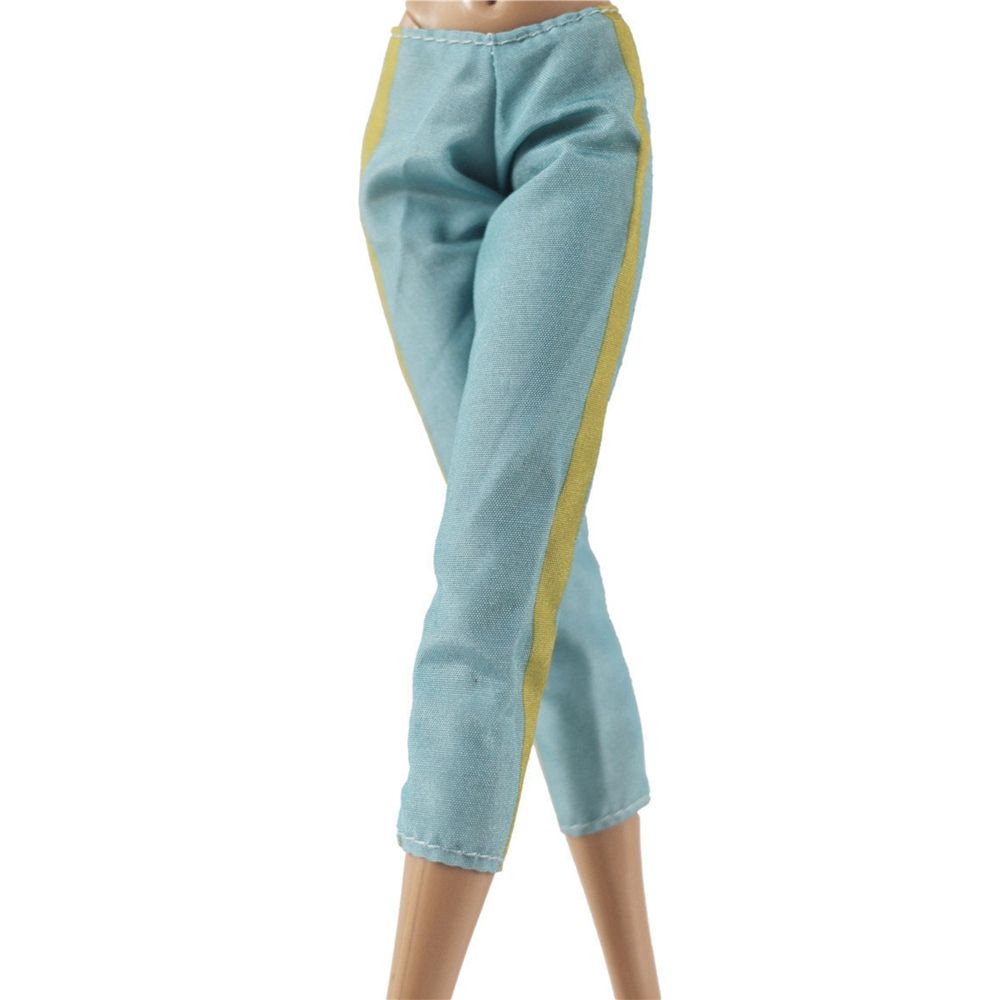 Fashion 1/6 BJD Dolls Casual Wears Floral Jeans Dolls Trousers Clothes Accessories Leather Pants