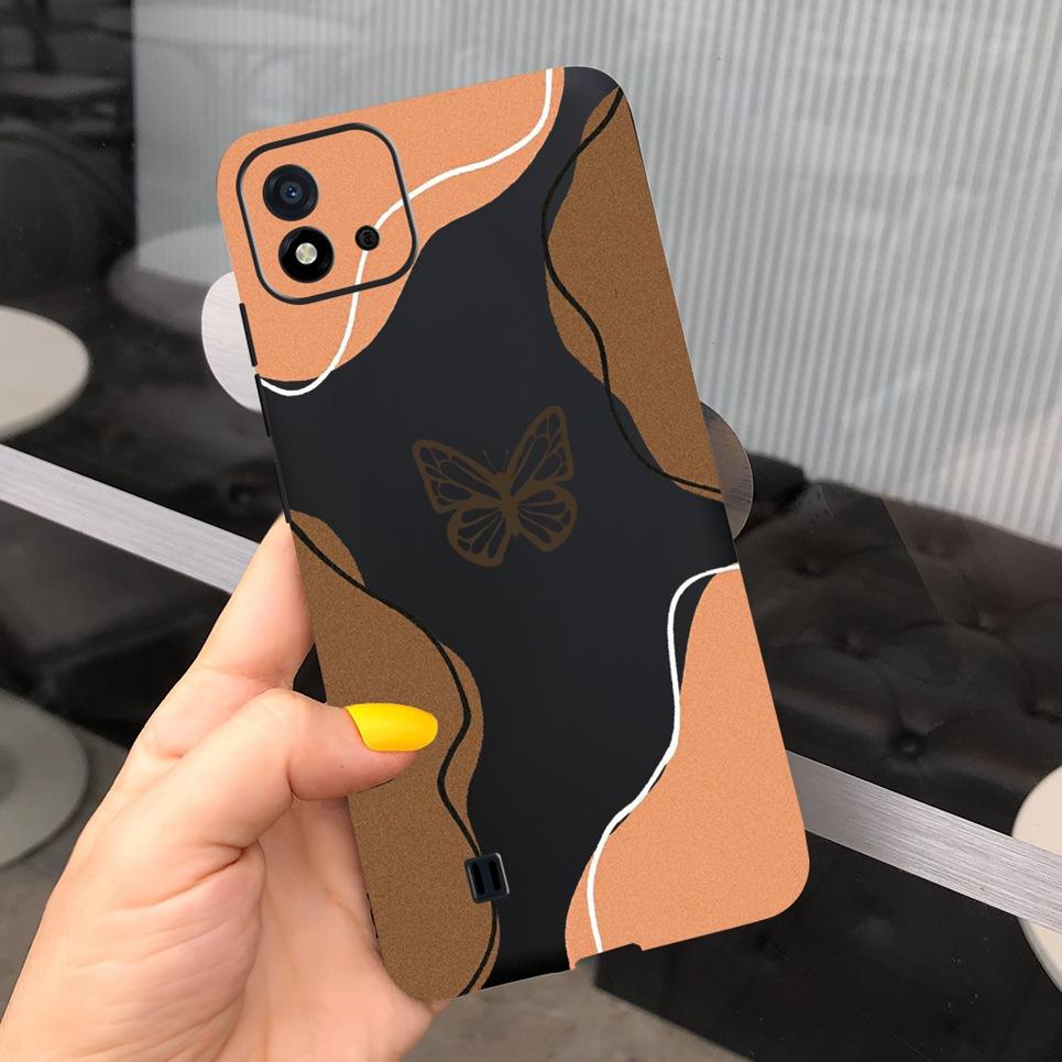 Для чехла Realme C11 2021 RMX3231 Корпус Ракушка Корова Леопардовый принт Блок цветов Корпус Сумка На RealmeC11 C 11 2021 Fundas Coques Мягкий