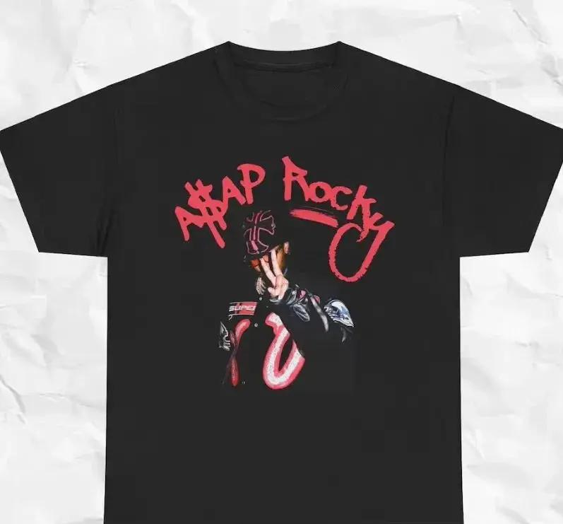HIP HOP High Street Gothic Футболки Портрет AAP Повседневные Топы Harajuku ASAP ROCKY Футболка с коротким рукавом Унисекс