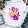 Diva Lips Высокие Туфли Принт Помады Футболка Женская Одежда 2024 Мода Макияж Футболка Женские Летние Топы Футболка Женская Оптом