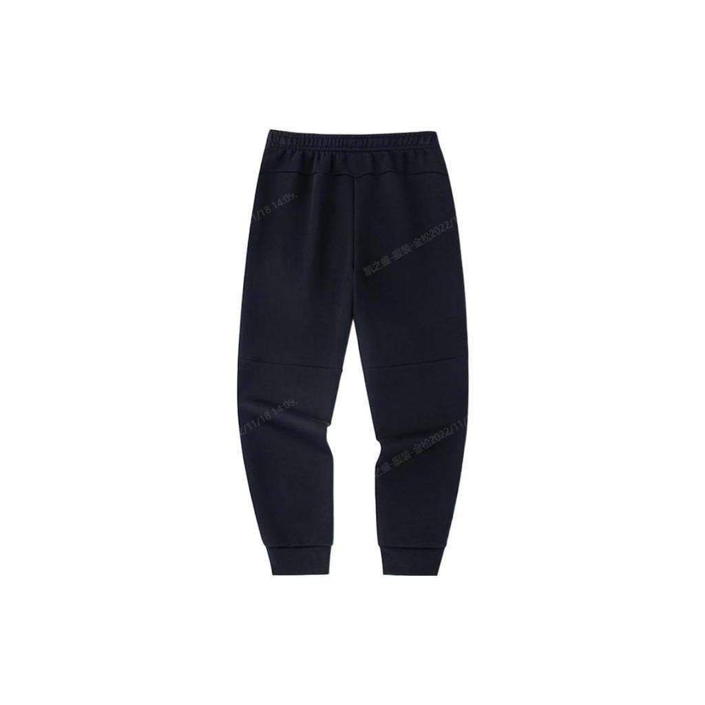 Anta Спортивные брюки женские из флиса с манжетами и однотонным принтом с логотипом, черные 162247309S-1