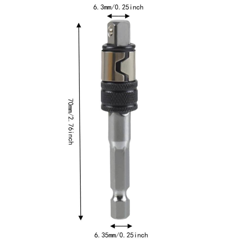 2pcs Rapid Switching Square Socket Adapter 1/4 Inch Hex Drill Bit Adapter For Impact Drivers