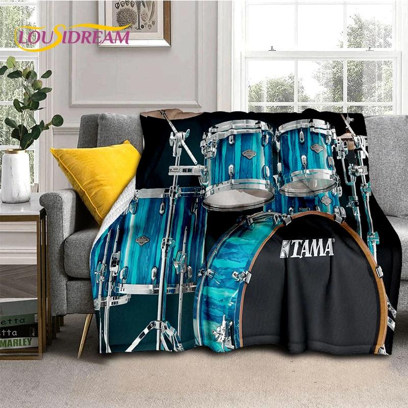 3D Music Instruments TAMA Drum Kit Drum Set Blanket,Soft Throw Blanket for Home Bedroom Bed Sofa Picnic Travel Office Cover Gift