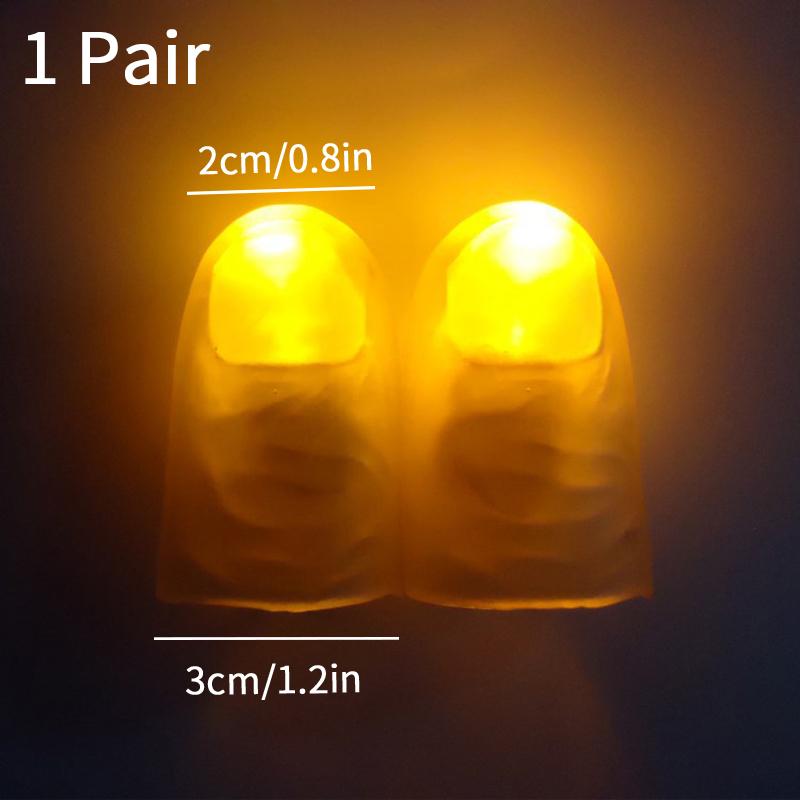 2Pcs Magic Light Up Finger Led Thumb Magic Trick Props Christmas New Year Party Novelty Funny Toys Glow In The Dark Kids Gifts
