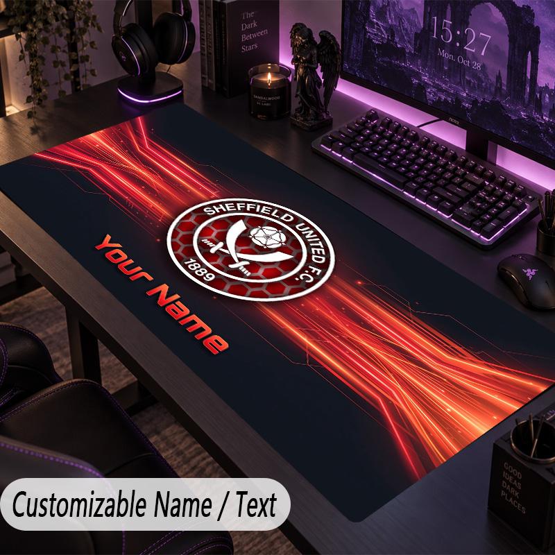 Large Mouse PadSheffield United FC Custom Name Text Personalized Desk Mat Non Slip Gaming Pad