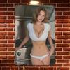 Сексуальная Кухонная Леди Металлическая Настенная Картина 8x12 Дюймов Алюминий 2D Плоский Декор для Дома Бара Кафе