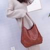 Women Solid Color Bag Vintage Shoulder Bag Large Capacity Handbag