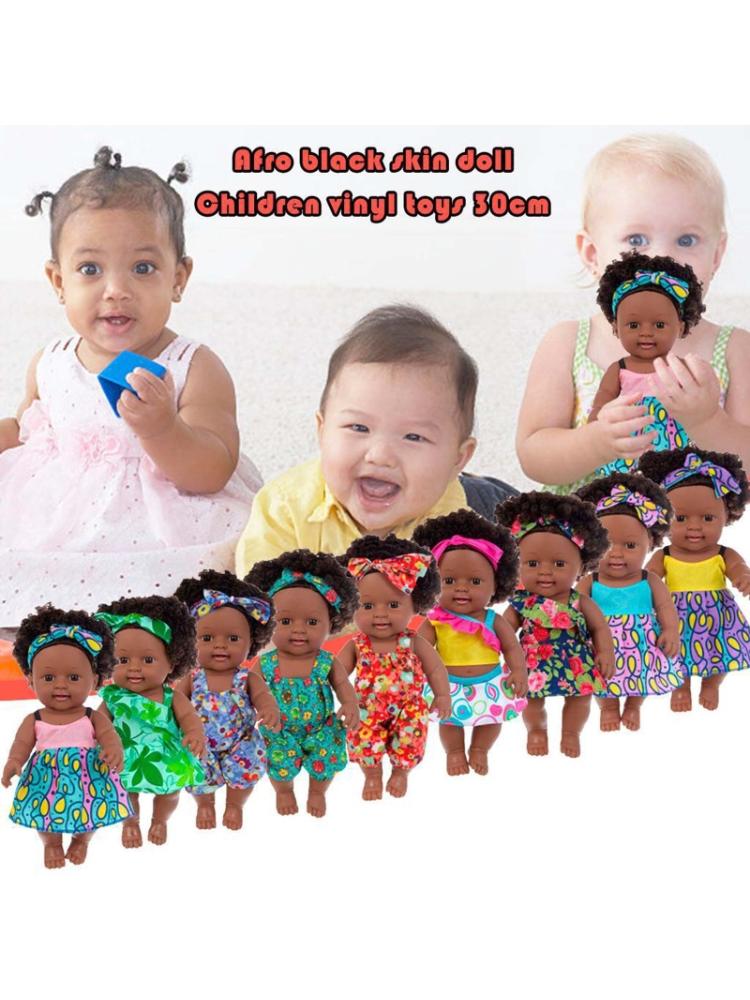 30 см Реалистичная кукла Реборн Мальчик Девочка Афроамериканский Новорожденный Мягкая Виниловая Кукла