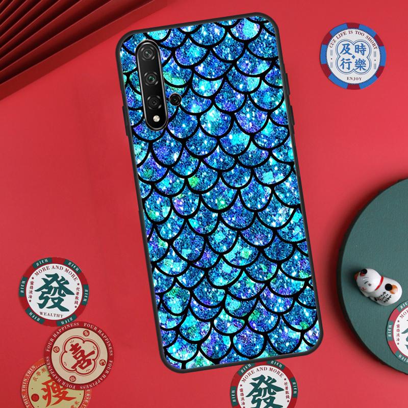Чехол с чешуей русалки для Huawei Nova Y73 Y72 Y61 Y91 Y90 Y70 Y60 12s 12i 11i 8i 9 10 SE P60 Pro P30 P40 Lite