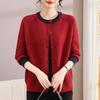 Middle-aged Mother Spring Knitted Sweater Women's Spring and Autumn Long-sleeved Clothes Middle-aged and Elderly Sweater Outer Bottoming Shirt