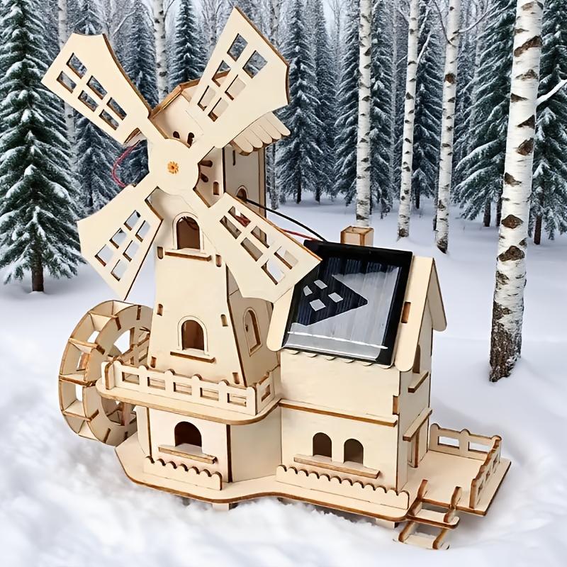 3D Деревянная головоломка «Солнечная мельница» и набор для сборки научного эксперимента - Деревянная головоломка, подходящая как для мужчин, так и для женщин