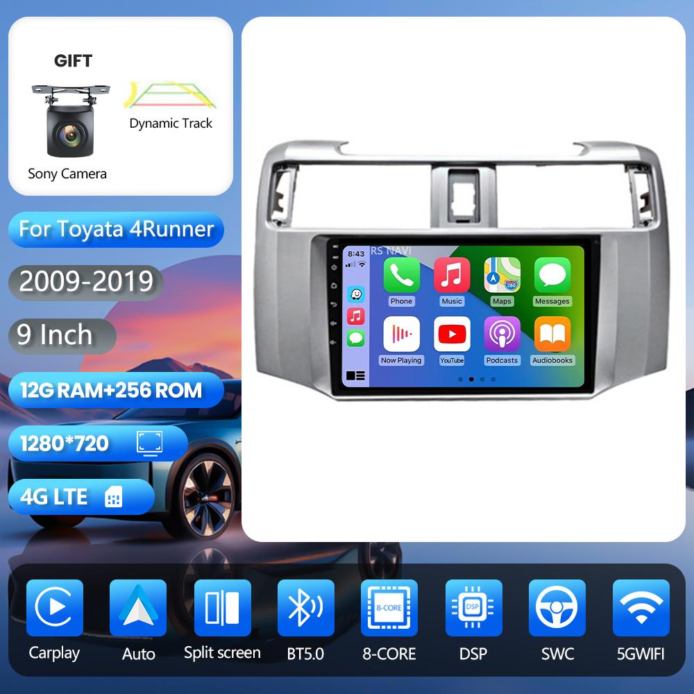 Android 16 Carplay pour Toyota 4 Runner 2014 - 2019, autoradio DVD, navigation GPS, lecteur vidéo, système multimédia auto, WIFI+4G