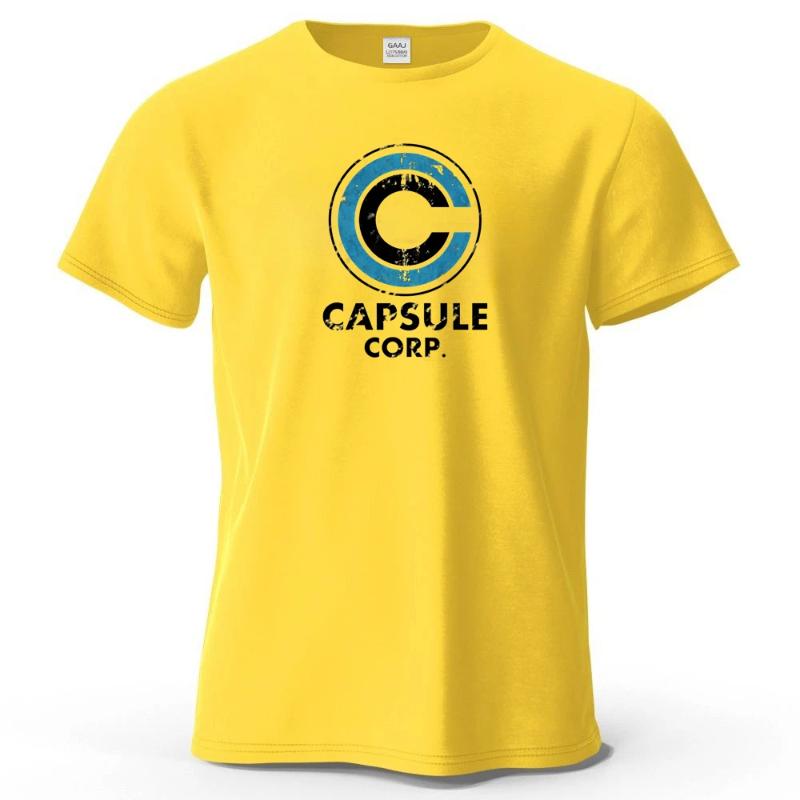 Хлопковая футболка Capsule Corp со смешным принтом, аниме из Японии, мужская, футболка, лето, уличная одежда, топы, модный бренд, футболка, одежда