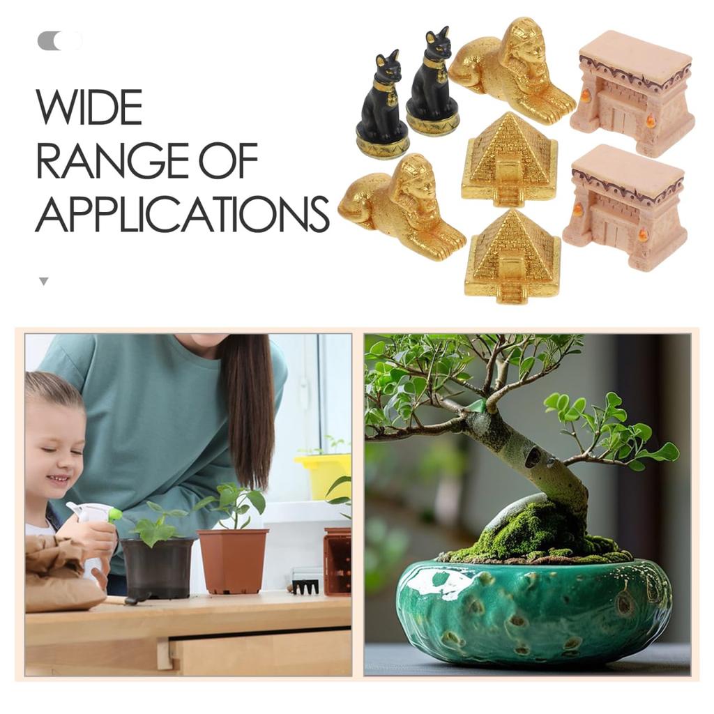 ABOOFAN 8 Штук Статуэтки Египетских Пирамид Миниатюрная Модель Сувениры Древнее Египетское Цивилизация Коллекционные Фигурки Фигурки Египетского Сфинкса