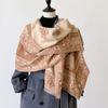 Imitation Cashmere Mesh Flower Plaid Retro Texture Printing Double-sided Warm Scarf Shawl Outside