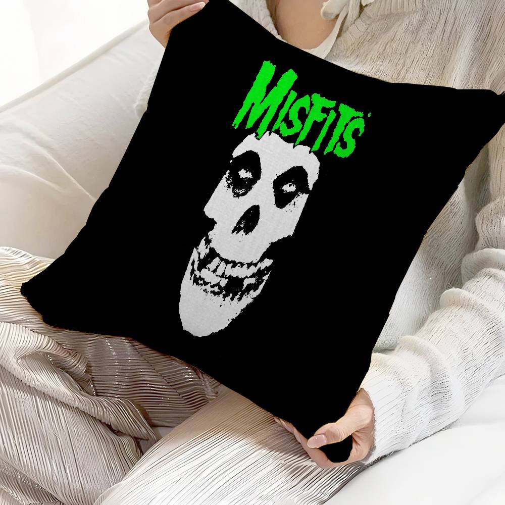 Band M-Misfits Logo Cushion Cover Pillowcase Upholstery Sofa Throw Pillow Home Decor Pillowcas
