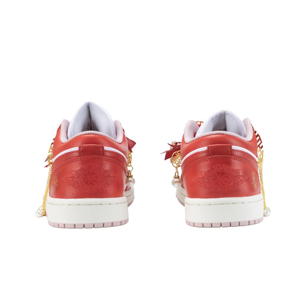 Jordan Air Jordan 1 Ten Li Red Beauty Abrasion Resistant Low top Vintage Basketball Shoes Women's Gold Red DC0774-162(Team836-)