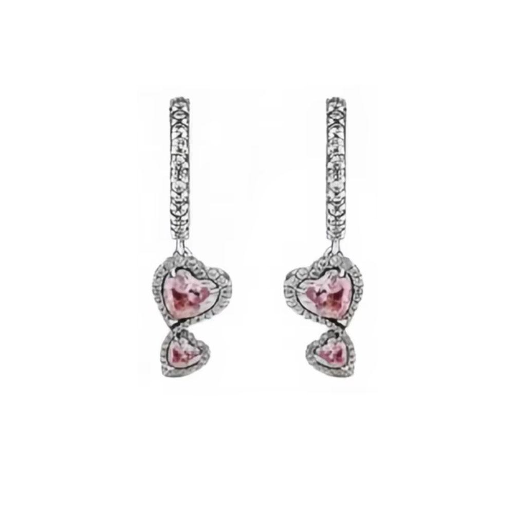European New 925 Silver Daisy, Butterfly, Heart-Shaped Earrings Suitable For Women's Holiday Exquisite Charm Jewelry Gifts