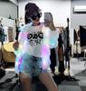 Стиль TikTok 611: Разноцветная светодиодная светящаяся мигающая повседневная куртка в наличии