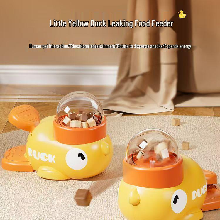 Little Yellow Duck Freeze-Dried Pet Puzzle: Cat Toy, Slow Feed Dog Bowl, Anti-Demolition Trainer.