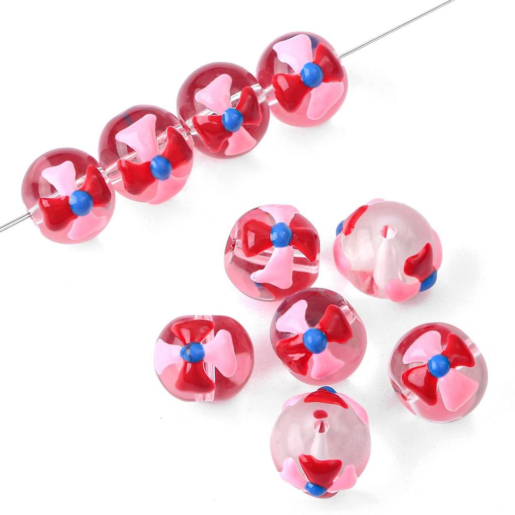 2 шт./пакет, ручная роспись, забавные цветные стеклянные бусины для DIY ожерелье, браслет, серьги, изготовление ювелирных изделий, аксессуары для рукоделия