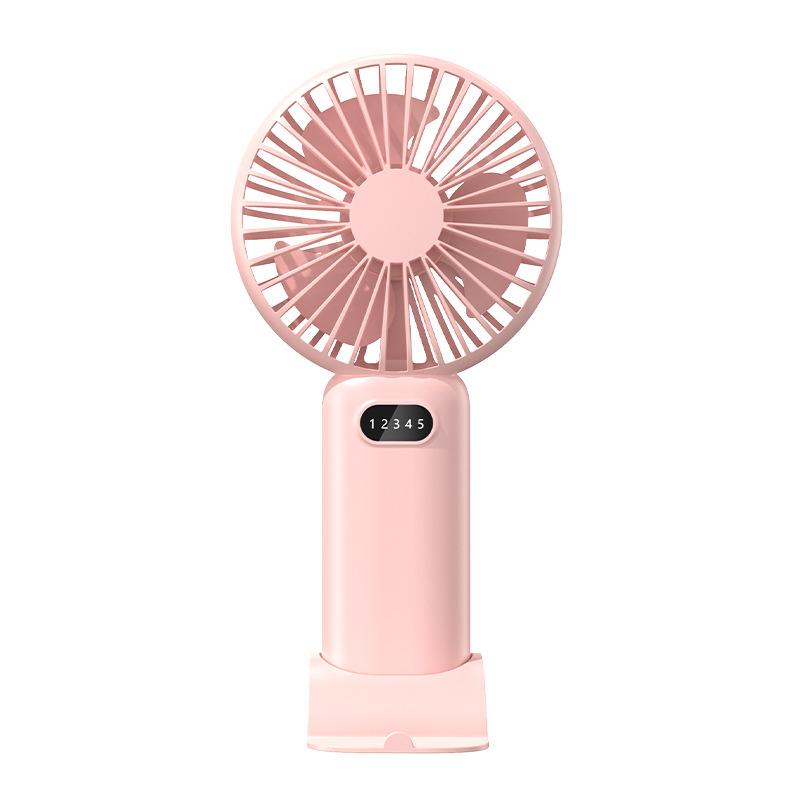 Upgrade New Rechargeable USB Handheld Fan - Mini with Strong Airflow & Phone Holder for Home, Office & Dorm Use