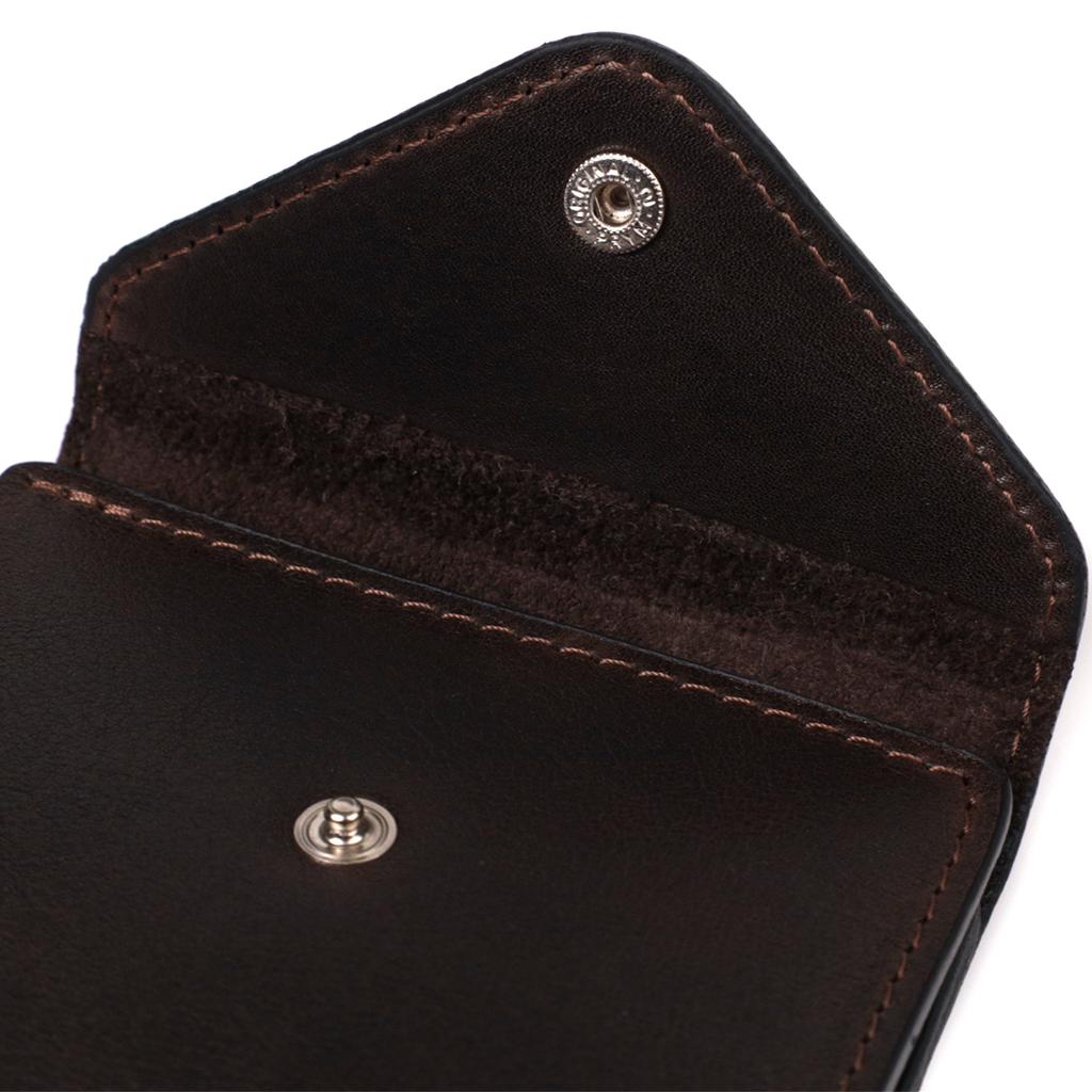 Мужской кошелек из глянцевой натуральной кожи GRANDE PELLE Wallet 16814 Коричневый