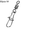 MUQZI Sports Accessory 50/100Pcs Swivel Fishing Connector Stainless Steel Hook Fast Rolling Clip Snaps