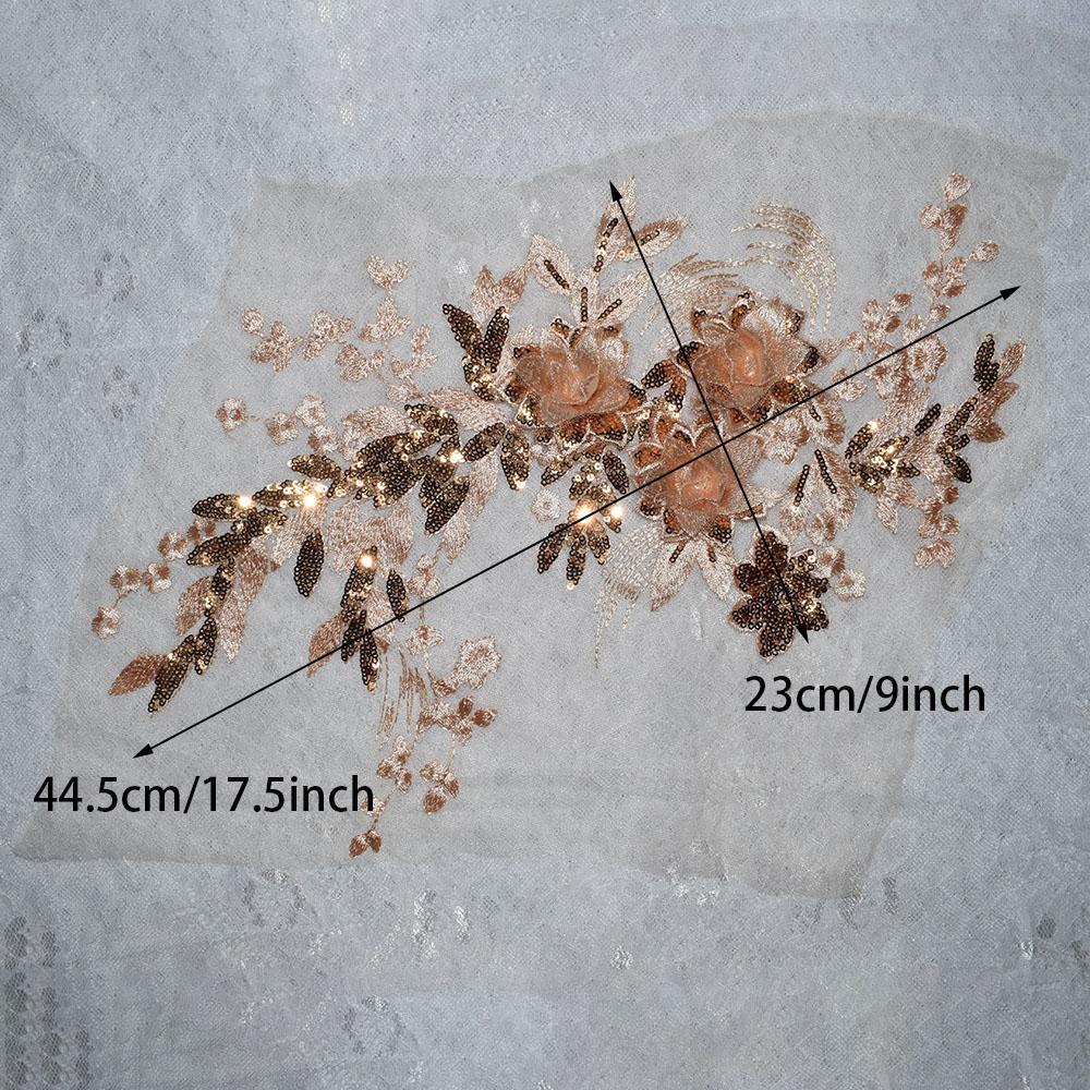 1Pc Lace Applique Wedding Dress Clothing Decoration Material Diy Accessories Lace Patch 45.5*27.3cm